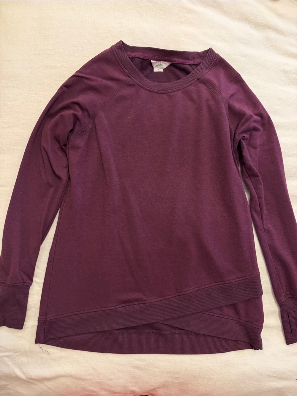Danskin Plum Long-Sleeve Crewneck Sweatshirt